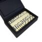 Parma Domino Game Box in Black Golf Leather | Kneen & Co