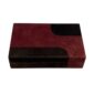 Giobagnara Flow Card and Dice Holder in Suede Chocolate & Bordeaux | Kneen & Co