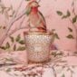 Elegant lifestyle setting with Baobab Women Candle Max 16 in delicately printed glass with 24-carat yellow gold | Kneen & Co