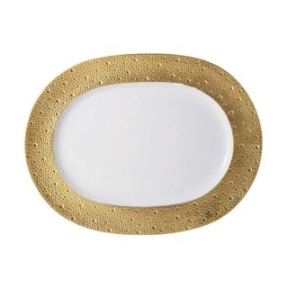 Bernardaud Ecume Gold Oval Platter Medium | Kneen & Co