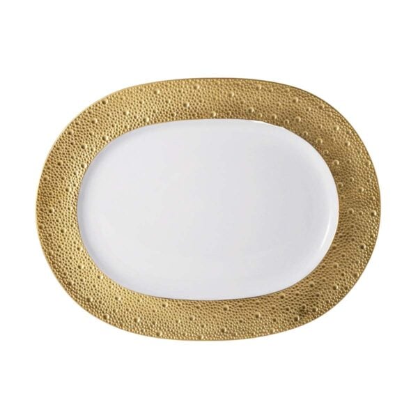 Bernardaud Ecume Gold Oval Platter Medium | Kneen & Co