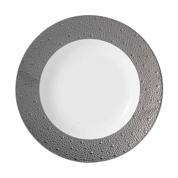 Bernardaud Ecume Platinum Rim Soup Bowl Large | Kneen & Co