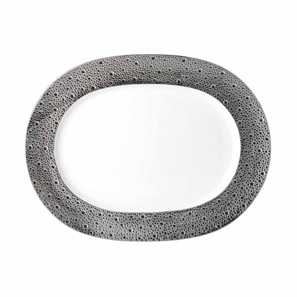 Bernardaud Ecume Platinum Oval Platter Medium | Kneen & Co