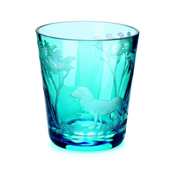 THERESIENTHAL-KILIMANDSCHARO-aquamarin-Gravur-Lowe-Becher-66mm-I 2-1200x1200-100KB Theresienthal Kilimandscharo Lion Tumbler Aquamarine | Kneen & Co