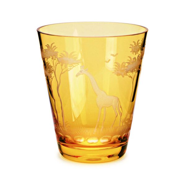 THERESIENTHAL-KILIMANDSCHARO-mandarin-Gravur-Giraffe-Becher-107mm-I 2-1200x1200-100KB Theresienthal Kilimandscharo Giraffe Tumbler Mandarin | Kneen & Co