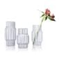 Minimalist white studio background with a trio of Fferrone Albany Vases in fluted borosilicate glass | Kneen & Co