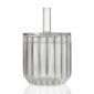Minimalist white studio background with Fferrone Dearborn Ice Bucket in fluted borosilicate glass with lid | Kneen & Co