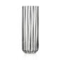 Clean white studio background with a Fferrone Dearborn Medium Glass in fluted borosilicate glass featuring a tall, clear ribbed silhouette | Kneen & Co