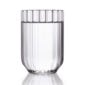 Minimalist white studio background with Fferrone Dearborn Water Glass in fluted borosilicate glass | Kneen & Co