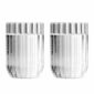 Minimalist white studio background with Fferrone Dearborn Water Glasses in fluted borosilicate glass | Kneen & Co