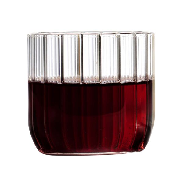 Minimalist white studio background with Fferrone Dearborn Wine Glass in fluted borosilicate glass | Kneen & Co