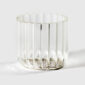 Minimalist white studio background with Fferrone Dearborn Wine Glass in fluted borosilicate glass | Kneen & Co