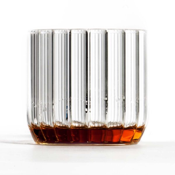 Minimalist white studio background with Fferrone Dearborn Wine Glass in fluted borosilicate glass | Kneen & Co