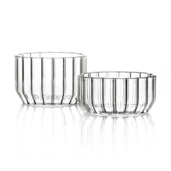 FERRONE-LargeBowl-DBLB-HR-2-1200x1200-100KB Clean white studio background with Fferrone Dearborn Medium and Large Bowls in fluted borosilicate glass | Kneen & Co