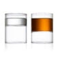 Minimalist white studio background with a pair of Fferrone Revolution Rocks/Martini glasses in borosilicate glass | Kneen & Co