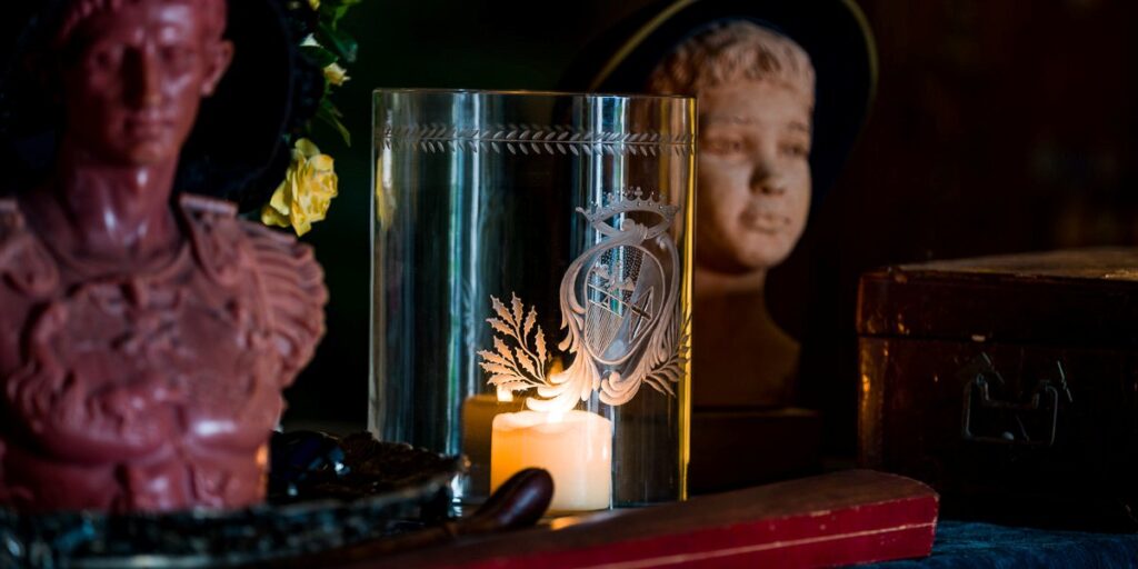 Giberto Custom Motif Murano Glass Hurricane | Kneen & Co