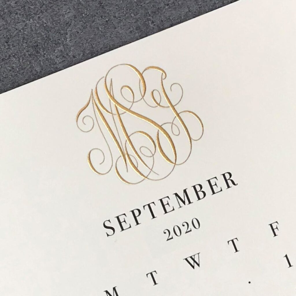 The Printery Custom Monogram Engraved Calendar | Kneen & Co