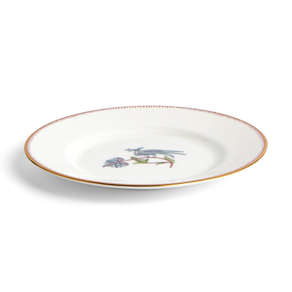 701587190299-Wedgwood-Mythical Creatures-Plate 15pt5cm-6in-angle-1200x1200-100KB Close-up studio shot with Wedgwood Kit Kemp Mythical Creatures Bread Plate in fine bone china featuring whimsical animal illustrations and gold rim detailing | Kneen & Co