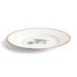 Close-up studio shot with Wedgwood Kit Kemp Mythical Creatures Bread Plate in fine bone china featuring whimsical animal illustrations and gold rim detailing | Kneen & Co
