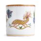 Close-up studio shot with Wedgwood Kit Kemp Mythical Creatures Coffee Cup in fine bone china featuring whimsical animal illustrations and gold rim detailing | Kneen & Co