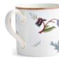 Close-up studio shot with Wedgwood Kit Kemp Mythical Creatures Mug in fine bone china featuring whimsical animal illustrations and gold rim detailing | Kneen & Co