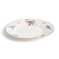 Close-up studio shot with Wedgwood Kit Kemp Mythical Creatures Salad Plate in fine bone china featuring whimsical animal illustrations and gold rim detailing | Kneen & Co