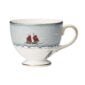 Close-up studio shot with Wedgwood Kit Kemp Sailor’s Farewell Tea Cup in fine bone china featuring an expressive, folk-inspired motif with gold detailing | Kneen & Co