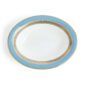 Close-up shot of Wedgwood Helia Open Oval Dish featuring neoclassical design finished with 22-carat gold detailing | Kneen & Co