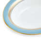 Close-up shot of Wedgwood Helia Open Oval Dish featuring neoclassical design finished with 22-carat gold detailing | Kneen & Co