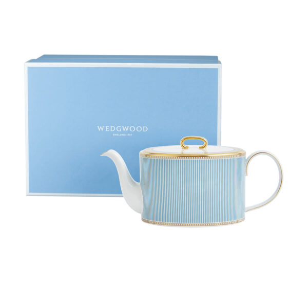701587471688-Wedgwood-Helia-Teapot-940ml-31pt7floz-Giftbox-1200x1200-100KB Wedgwood Helia Teapot with Wedgwood’s signature blue gift box featuring neoclassical design finished with 22-carat gold detailing | Kneen & Co