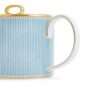 Close-up shot of Wedgwood Helia Teapot featuring neoclassical design finished with 22-carat gold detailing | Kneen & Co