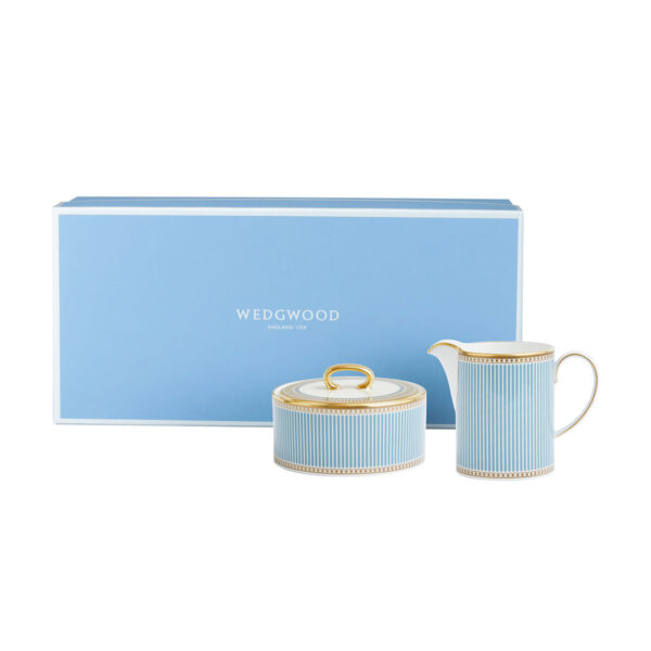 701587471695-Wedgwood-Helia-Creamer-325ml-Sugar-2PCS-Giftbox-1200x1200-100KB Wedgwood Helia Sugar and Creamer with Wedgwood’s signature blue gift box featuring neoclassical design finished with 22-carat gold detailing | Kneen & Co