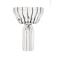 Minimalist studio display of a Fferrone Margot Champagne Coupe in fluted borosilicate glass with a broad shallow bowl and ribbed pedestal base | Kneen & Co