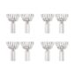Minimalist studio arrangement of four pairs of Fferrone Margot Champagne Coupes in fluted borosilicate glass featuring a stacked vertical composition | Kneen & Co