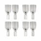 Minimalist studio grid display of eight Fferrone Margot White Wine Goblets in borosilicate glass showcasing the collection's uniform fluted texture and architectural design | Kneen & Co