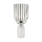 Minimalist studio display of a Fferrone Margot White Wine Goblet in fluted borosilicate glass with a cylindrical ribbed base | Kneen & Co
