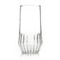 Minimalist studio display of a Fferrone Mixed Large Glass in fluted borosilicate glass featuring a tall tapered silhouette and a ribbed base | Kneen & Co
