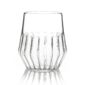 Minimalist studio display of a Fferrone Mixed Medium Glass in fluted borosilicate glass featuring a tapered silhouette and a medium-height ribbed base | Kneen & Co