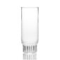 Minimalist studio display of a Fferrone Rasori Champagne Flute in fluted borosilicate glass featuring a clear tall cylindrical body and a short ribbed base | Kneen & Co