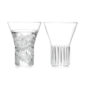 Minimalist studio display of two Fferrone Rila Medium Glasses in fluted borosilicate glass | Kneen & Co