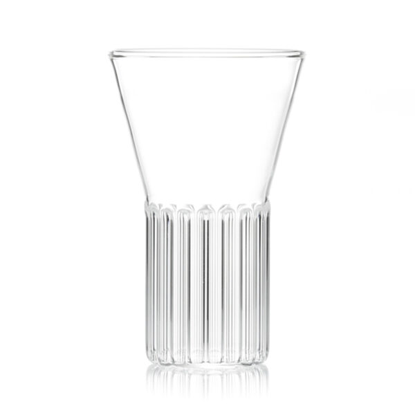 FERRONE-Rila-Small-1200x1200-100KB Minimalist studio display of a Fferrone Rila Small Glass in fluted borosilicate glass | Kneen & Co