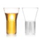 Minimalist studio display of two Fferrone Rila Small Glasses in fluted borosilicate glass | Kneen & Co