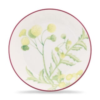 Ginori 1735 Florenza Impero Tea Saucer in Acanto Fondo Bianco | Kneen & Co