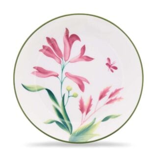 Ginori 1735 Florenza Impero Tea Saucer in Malva Fondo Bianco | Kneen & Co