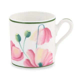 Ginori 1735 Florenza Impero Coffee Cup in Malva Fondo Bianco | Kneen & Co