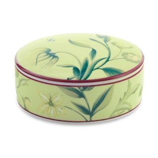 Ginori 1735 Florenza Round Box with Cover in Acanto Fondo Chiaro | Kneen & Co