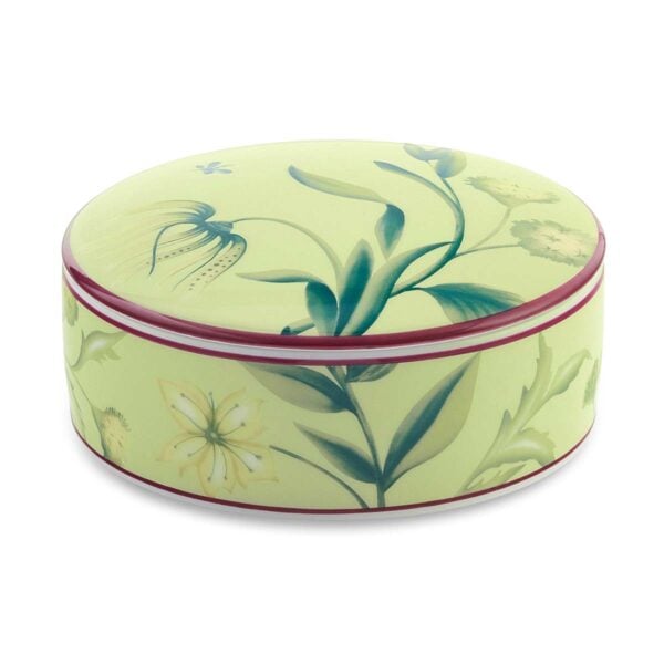 GINORI-FLORENZA-017RG02-FX5080LXG00136002-1200x1200-100KB Ginori 1735 Florenza Round Box with Cover in Acanto Fondo Chiaro | Kneen & Co