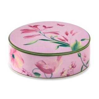 Ginori 1735 Florenza Round Box with Cover in Malva Fondo Chiaro | Kneen & Co
