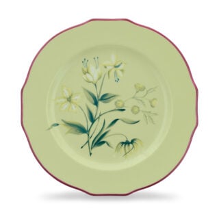 Ginori 1735 Florenza Duchessa Flat Dessert Plate in Verde Acanto | Kneen & Co