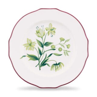 Ginori 1735 Florenza Duchessa Flat Dessert Plate in Acanto Fondo Bianco | Kneen & Co